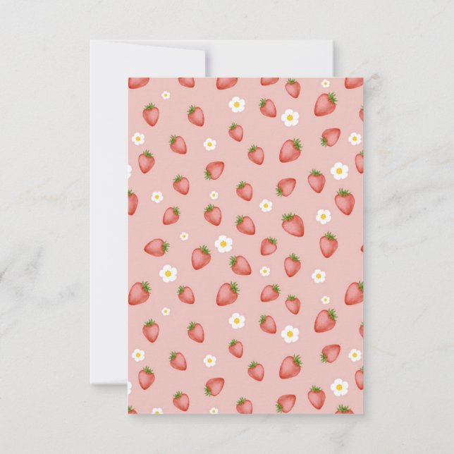 Berry First Strawberry zum Geburtstag Einladungen (Rückseite)