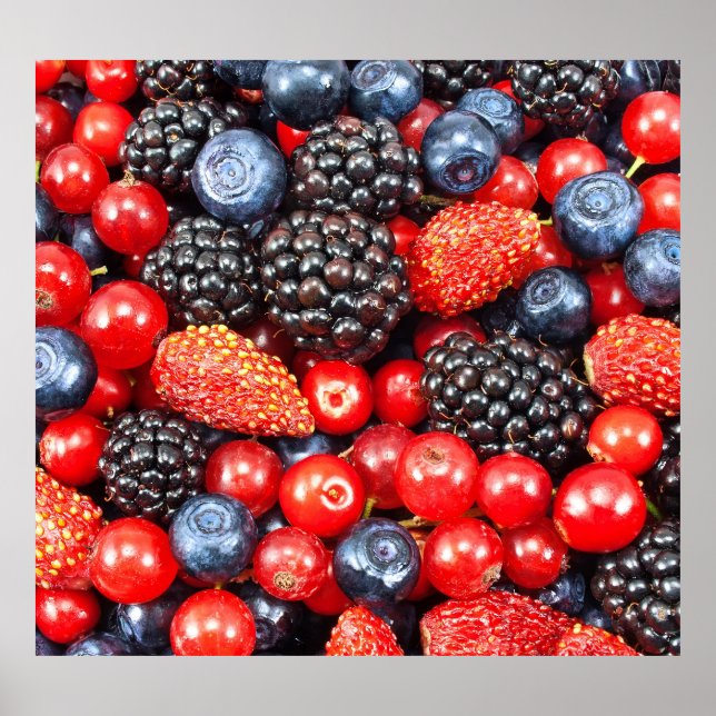 Berry-Fresh Background Mosaik Poster (Vorne)