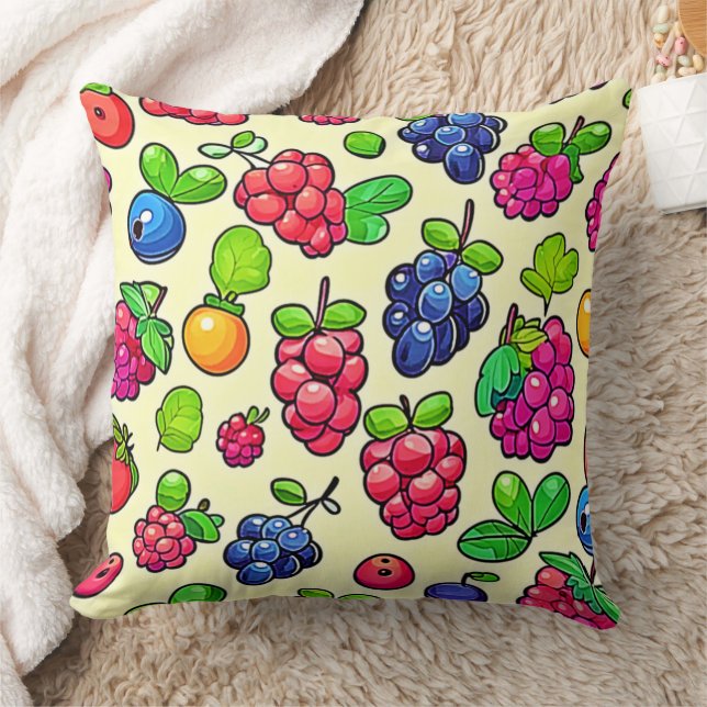 Berry Fruit Muster Design Kissen (Decke)