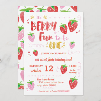 Berry Fun zum ersten Geburtstag Einladung