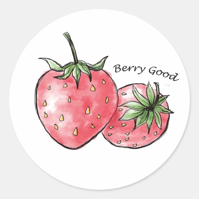Berry Good Fun - Strawberry Delight Runder Aufkleber (Vorderseite)