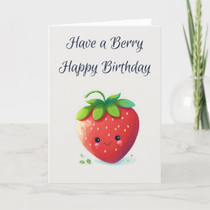 Berry Happy Birthday   Strawberry Birthday Card Dankeskarte