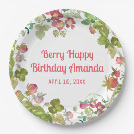 Berry Happy Strawberry Birthday Pappteller