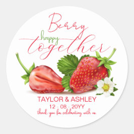 Berry Happy Together Wedding Runder Aufkleber