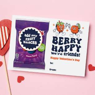 Berry Happy We're Friends Fruit Snack Valentine Postkarte