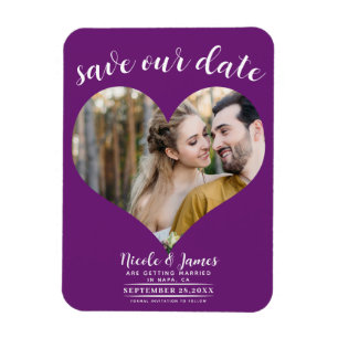 Berry Heart Foto Wedding Save the Date Magnet