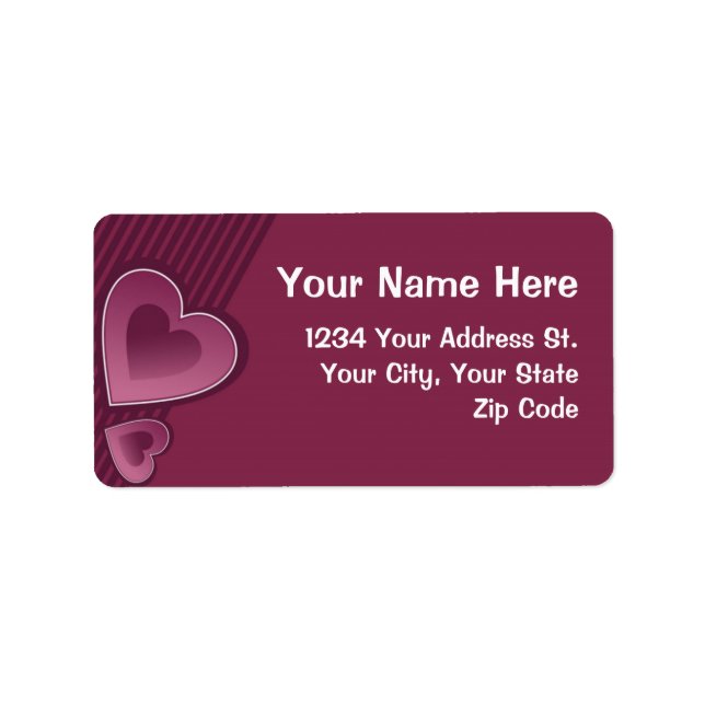 Berry Hearts Adressaufkleber (Vorne)