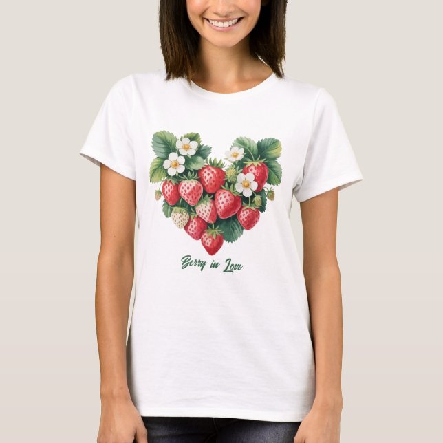 Berry in Liebe - Romantische Erdbeere T - Shirt (Vorderseite)
