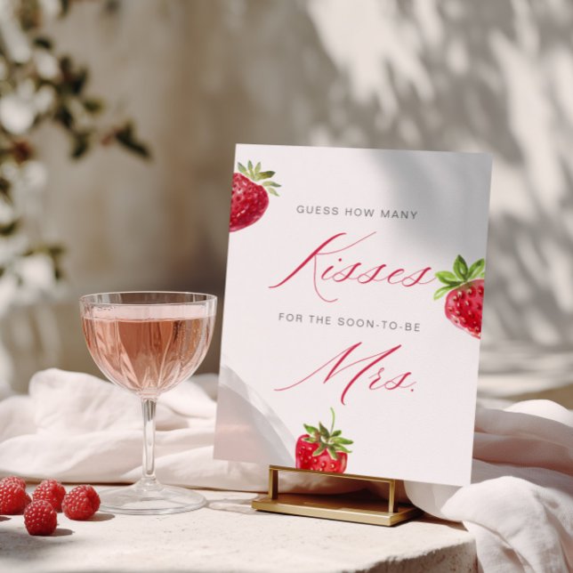 Berry in Love Bridal Shower Guess How Many Kisses Poster (Von Creator hochgeladen)
