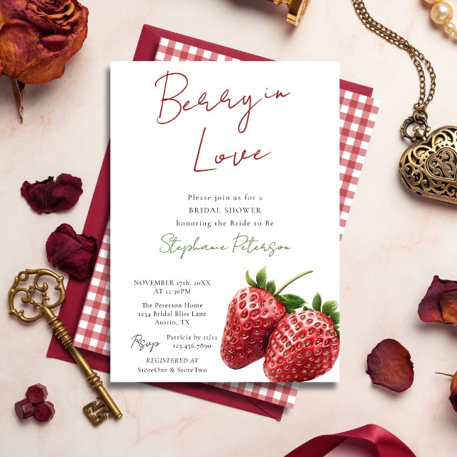 Berry In Love Bridal Shower Invitation Template Einladung (Von Creator hochgeladen)