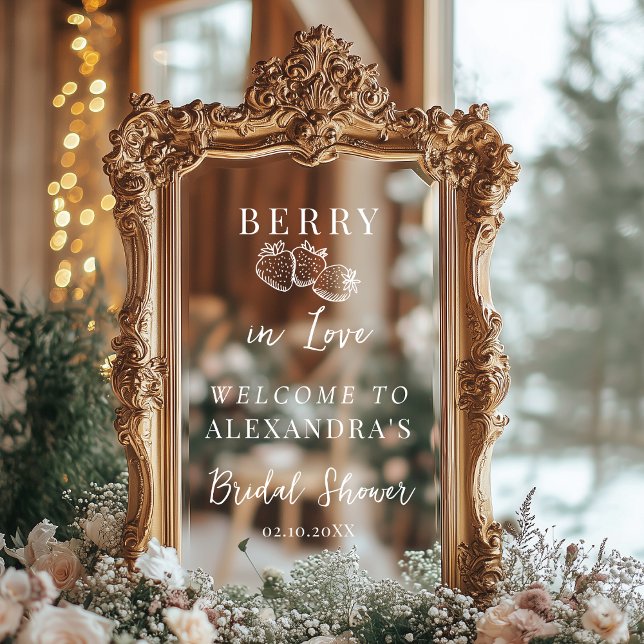 Berry In Love Elegant Selfie Mirror Welcome Sign Fensteraufkleber (Von Creator hochgeladen)