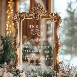 Berry In Love Elegantes Selfie-Spiegel Willkommens Fensteraufkleber