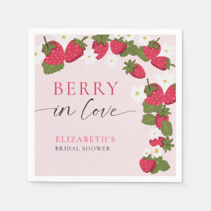 Berry in Love Erdbeer-Brautjungfernparty Floral Serviette