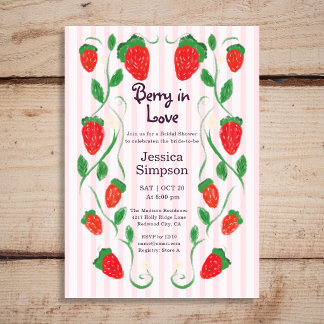 Berry in Love Garten Rosa Brautparty Einladung