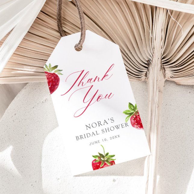 Berry in Love Strawberry Bridal Shower Geschenkanhänger (Von Creator hochgeladen)
