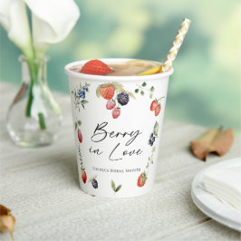 Berry in Love Watercolor Berries Bridal Shower Pappbecher