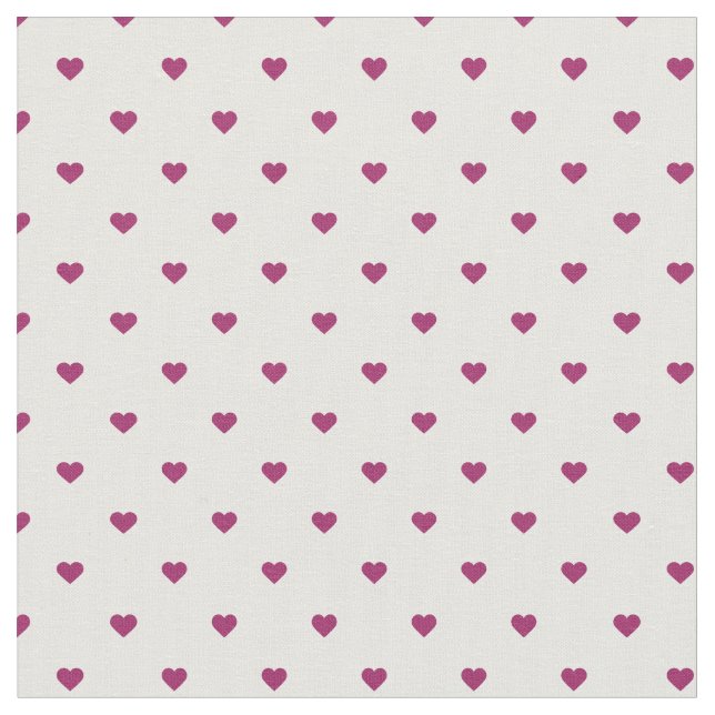 Berry Lila Polka Dot Hearts Stoff (Nahaufnahme)