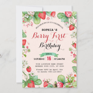 Berry Lovely First Geburtstag Einladung