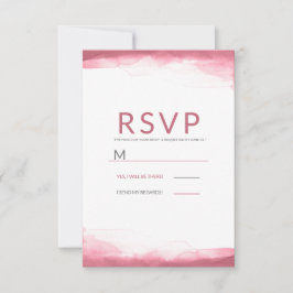 Berry Mauve Pink Watercolor Modern Wedding RSVP Karte