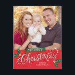 Berry Merry Christmas Foto Card Postcard Feiertagspostkarte<br><div class="desc">Feiern Sie die Saison mit dieser modernen und stilvollen Urlaubspostkarte von Berry Berry Sweet.</div>