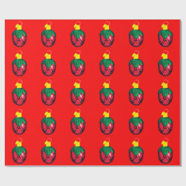 Berry Merry Christmas Red Wrapping Paper Geschenkpapier
