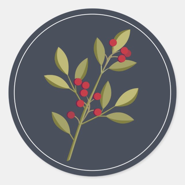 Berry Merry Christmas Umschlag Aufkleber (Vorderseite)