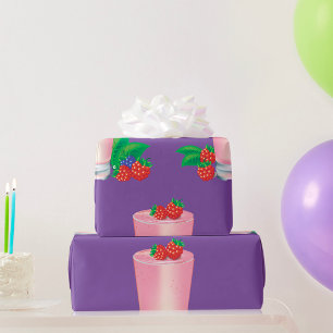 Berry Milkshake Drink Wrapping Paper Geschenkpapier