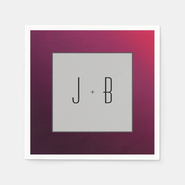 Berry Minimalistisch Personalize Initials Paper Na Serviette (Vorderseite)