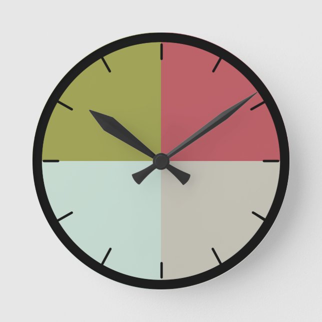 Berry Mint Olive Pebble Runde Wanduhr (Vorderseite)