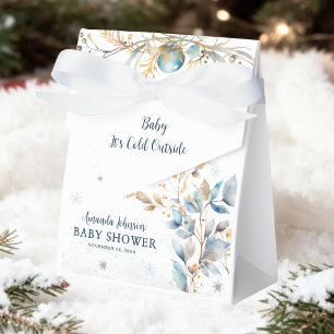 Berry Navy Gold Winter Babyparty Geschenkschachtel