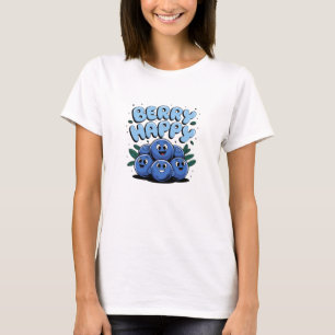 Berry Niedlich Blueberry-Themed Graphics T-Shirt