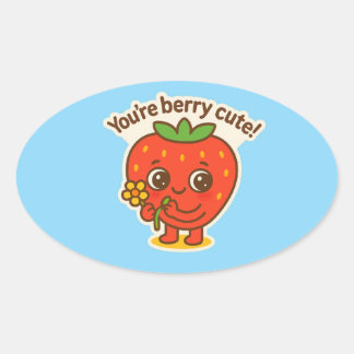 Berry niedlich Button Ovaler Aufkleber
