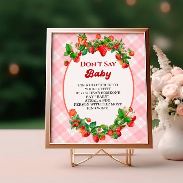 Berry Niedlich Pink Gingham Dont Say Baby Game Poster (Von Creator hochgeladen)