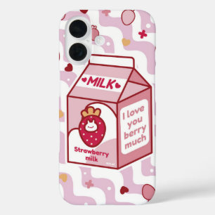 Berry Niedlich Strawberry Milk iPhone 16 Hülle