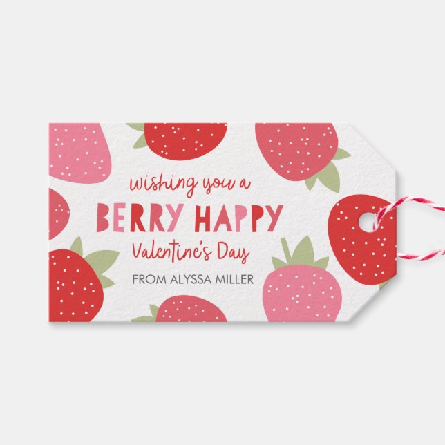 Berry Niedlich Valentine Geschenkanhänger (Vorderseite (Horizontal))
