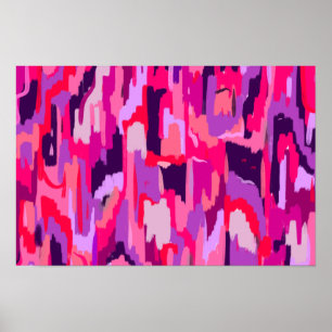 Berry Patch: Rot und Rosa Abstrakt Poster