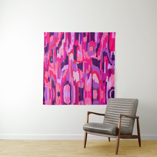 Berry Patch: Rot und Rosa Abstrakt Wandteppich (Beispiel)