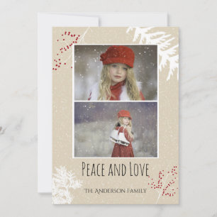 Berry Peace und Liebe Feiertagskarte