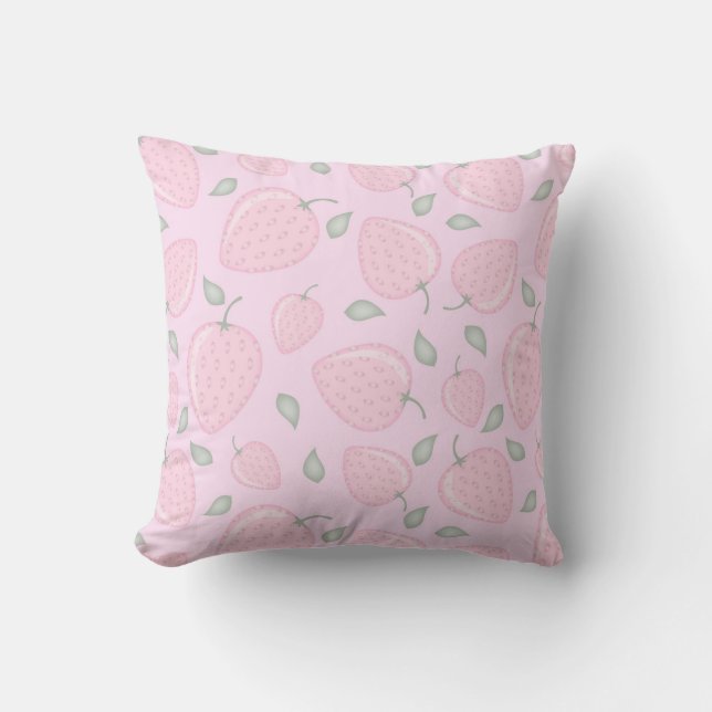 Berry Pink Ästhetik Erdbeere Kissen (Vorderseite)