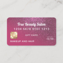 Berry Pink Glitzer Kreditkarte Geschenkgutschein