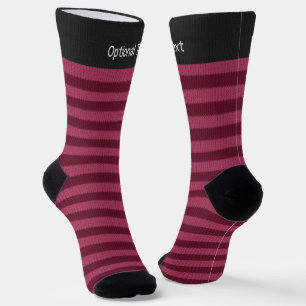 Berry Pink Stripes Strick Stitch Effect - Ihr Name Socken