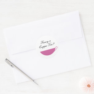 Berry Pink Teacup Umschlag Aufkleber & Sticker