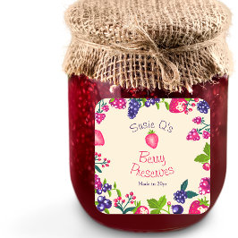 Berry Preserve DIY Canning Creme Food Label Kinderetiketten