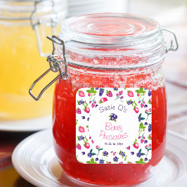 Berry Preserve DIY Canning Square Food Kinderetiketten