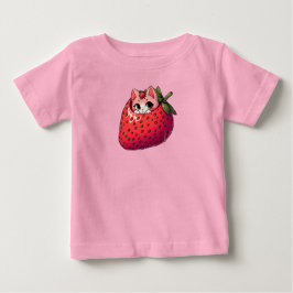 Berry Purfection: Rosa Katze Inside a Strawberry Baby T-shirt