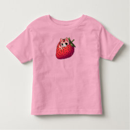 Berry Purfection: Rosa Katze Inside a Strawberry Kleinkind T-shirt