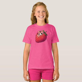 Berry Purfection: Rosa Katze Inside a Strawberry T-Shirt