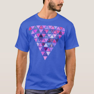 Berry Purples Triangle Patchwork Muster T-Shirt