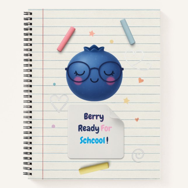 Berry Ready for School - Blueberry Back-to-School Notizbuch (Vorderseite)