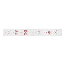 Berry Red Monogram Bauble Ornaments Weihnachten Ripsband